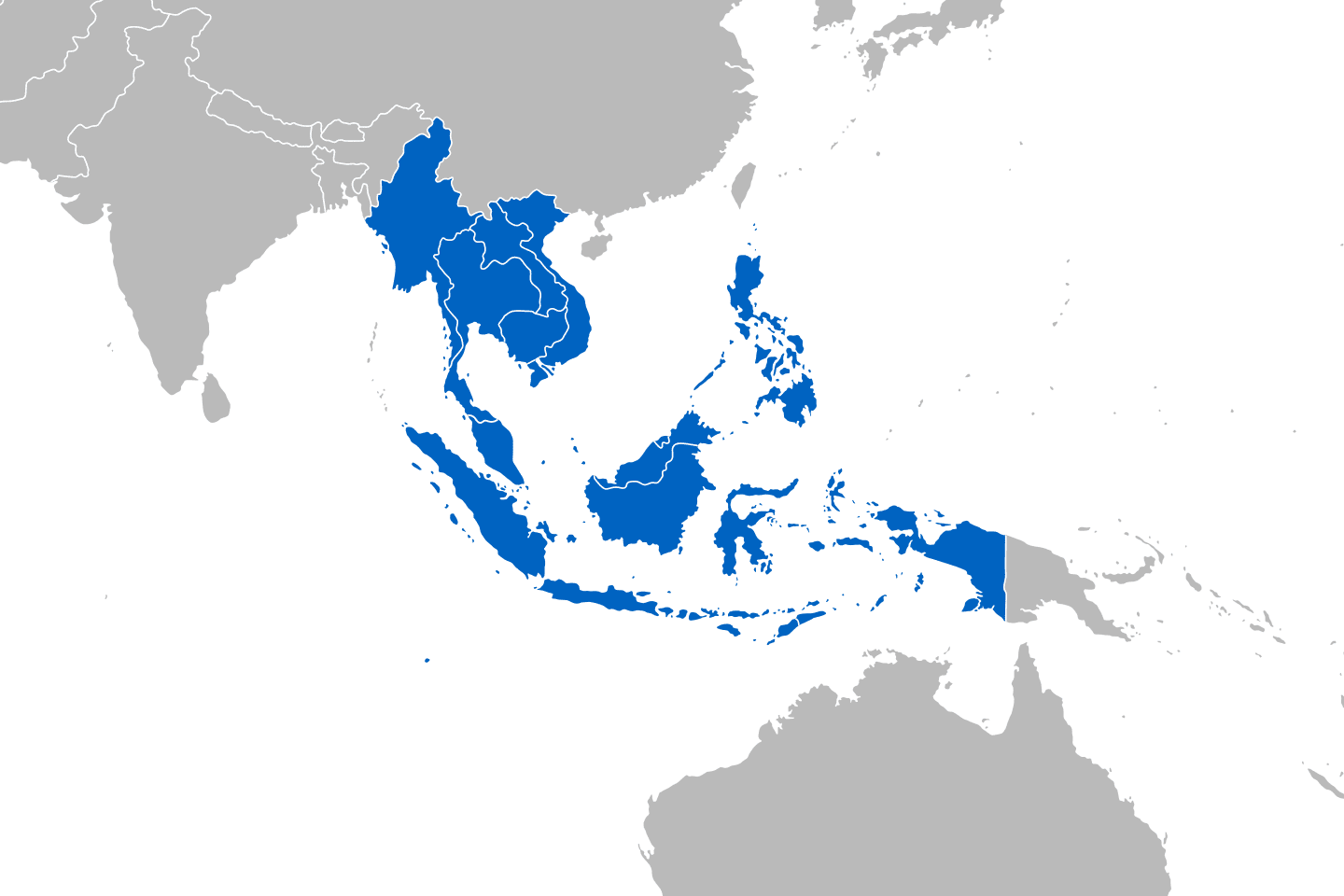 mapa przedstawiająca region Azja Południowo-Wschodnia