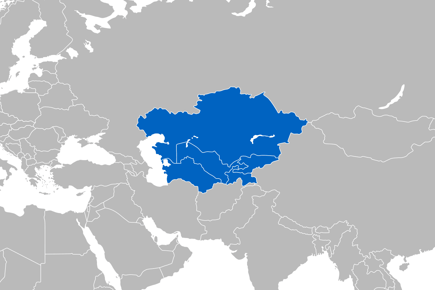 mapa przedstawiająca region Azja Środkowa