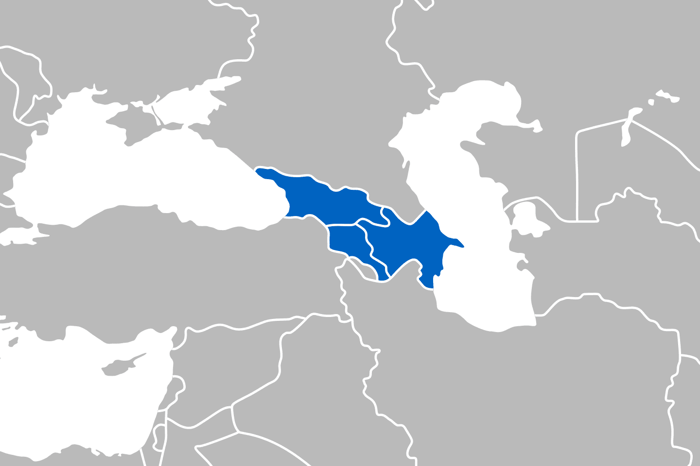 mapa przedstawiająca region Kraje Kaukazu