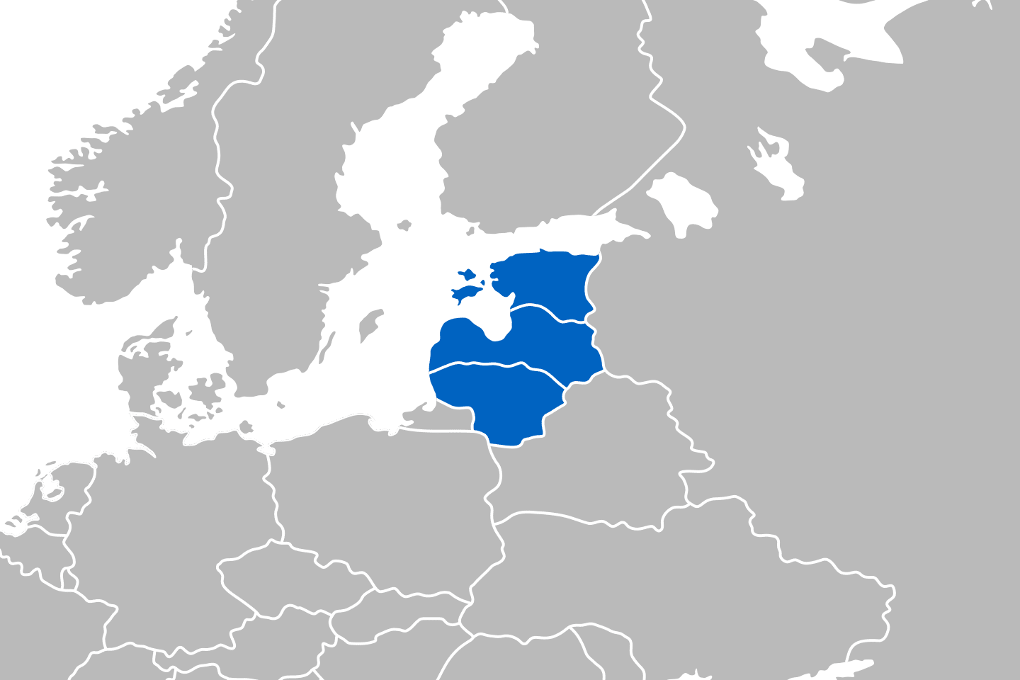 mapa przedstawiająca region krajów bałtyckich