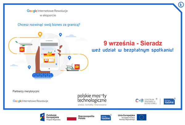 Zdjęcie przedstawia smartfon a obok jest napis "9 września - Sieradz. Weź udział w bezpłatnym spotkaniu!"