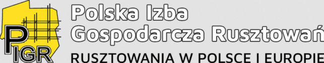 Logo Polskiej Izby Gospodarczej Rusztowań z napisem 