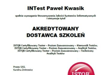 Akredytowane materiały ISTQB Poziom Zaawansowany