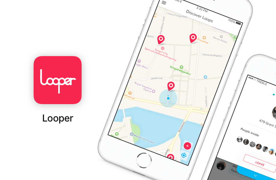 Looper is a Social App (iOS, Android) based on geolocation. Visit the place, create a loop and make new friends!