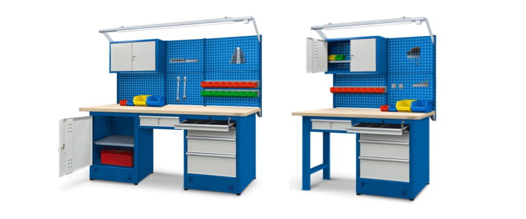 Professional workbenches designed for working with heavy loads.