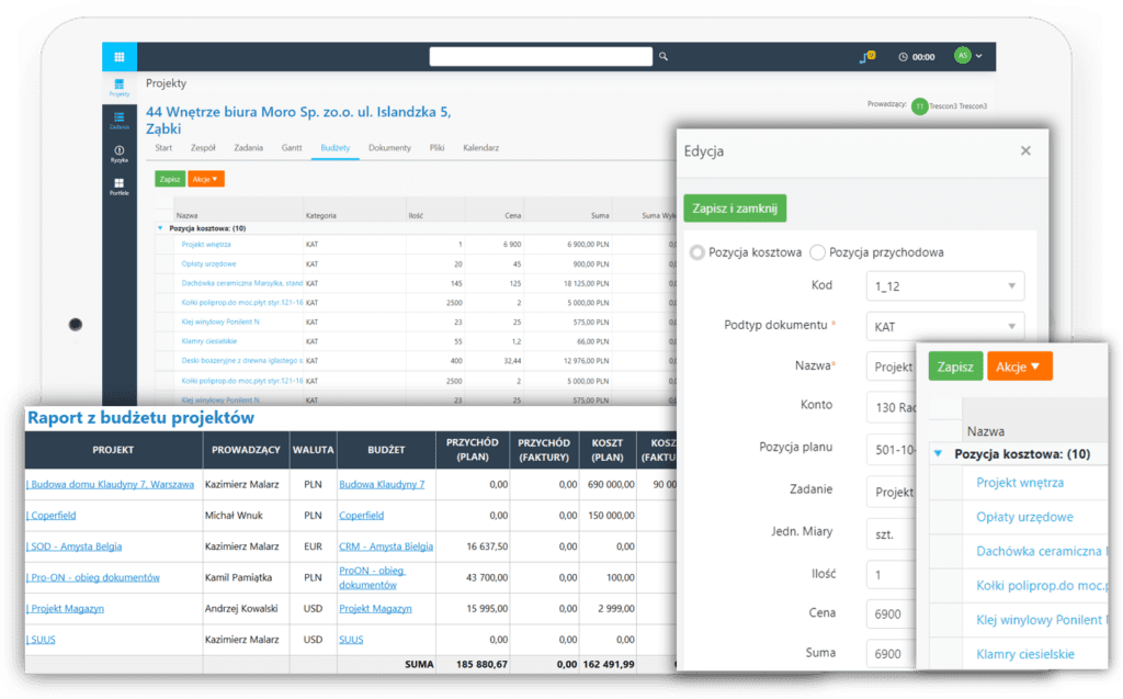 Project management i budgeting system