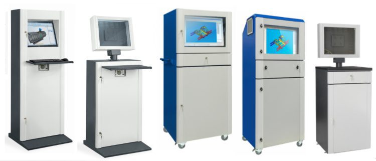 Computer cabinets are robust industrial cabinets designed for computer workstations, factory floors, workshops.