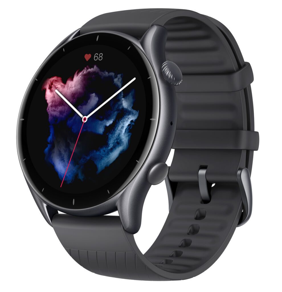 The Amazfit GTR 3 smartwatch is a modern approach to needs. Available in shades of Thunder Black and Moonlight Grey, the