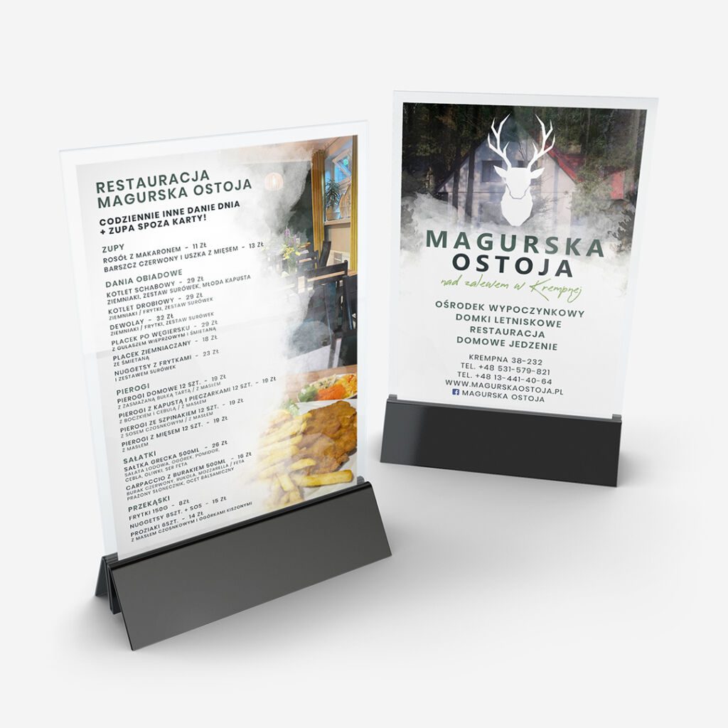 Graphic design of an advertising leaflet
