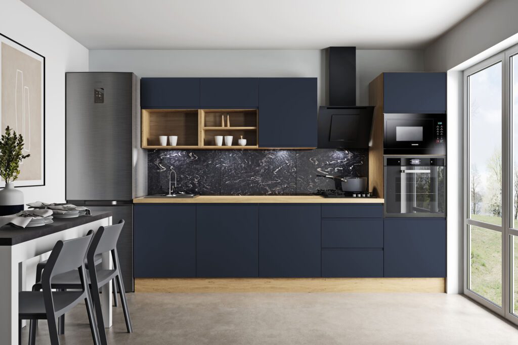 Kitchen block Aurelia in blue navy matt