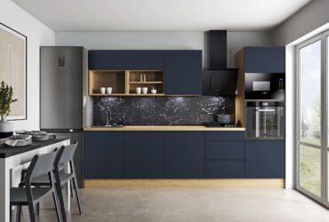 Kitchen block Aurelia in blue navy matt