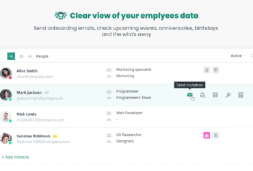 The People tab shows all the details of your employees and simplifies the onboarding process