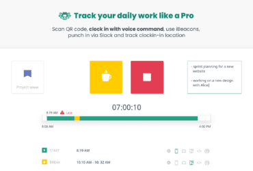 Clock in/out and see all the details about your working day