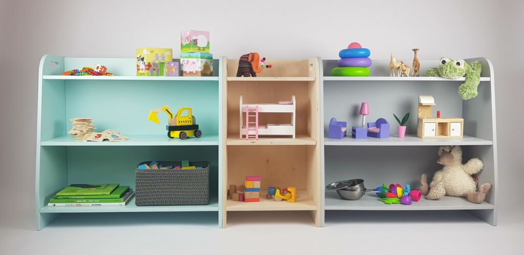 Different finishing and sizes toyshelf