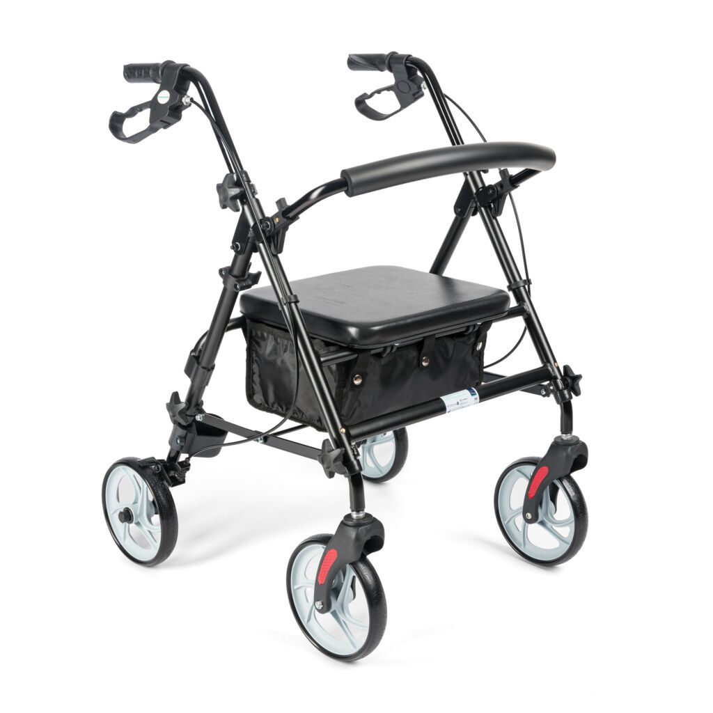 Aluminium 4-wheeled rollator - CARBON