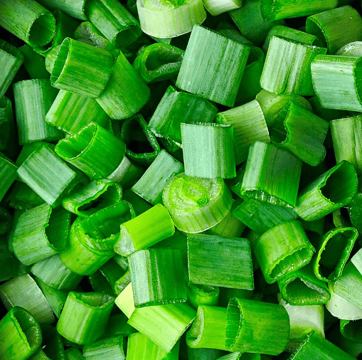 Spring onion IQF. Very aromatic high quality, pesticide controlled spring onion. Sliced and quick frozen.