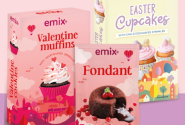 Valentine muffins with Heart-shaped sprinkles, Fondant, Easter cupcakes with icing & egg-shaped sprinkles