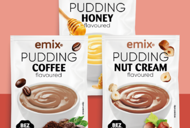 Puddings in many flavors such as vanilla, chocolate, strawberry, peach, honey, coffee, hazelnuts and bubble gum