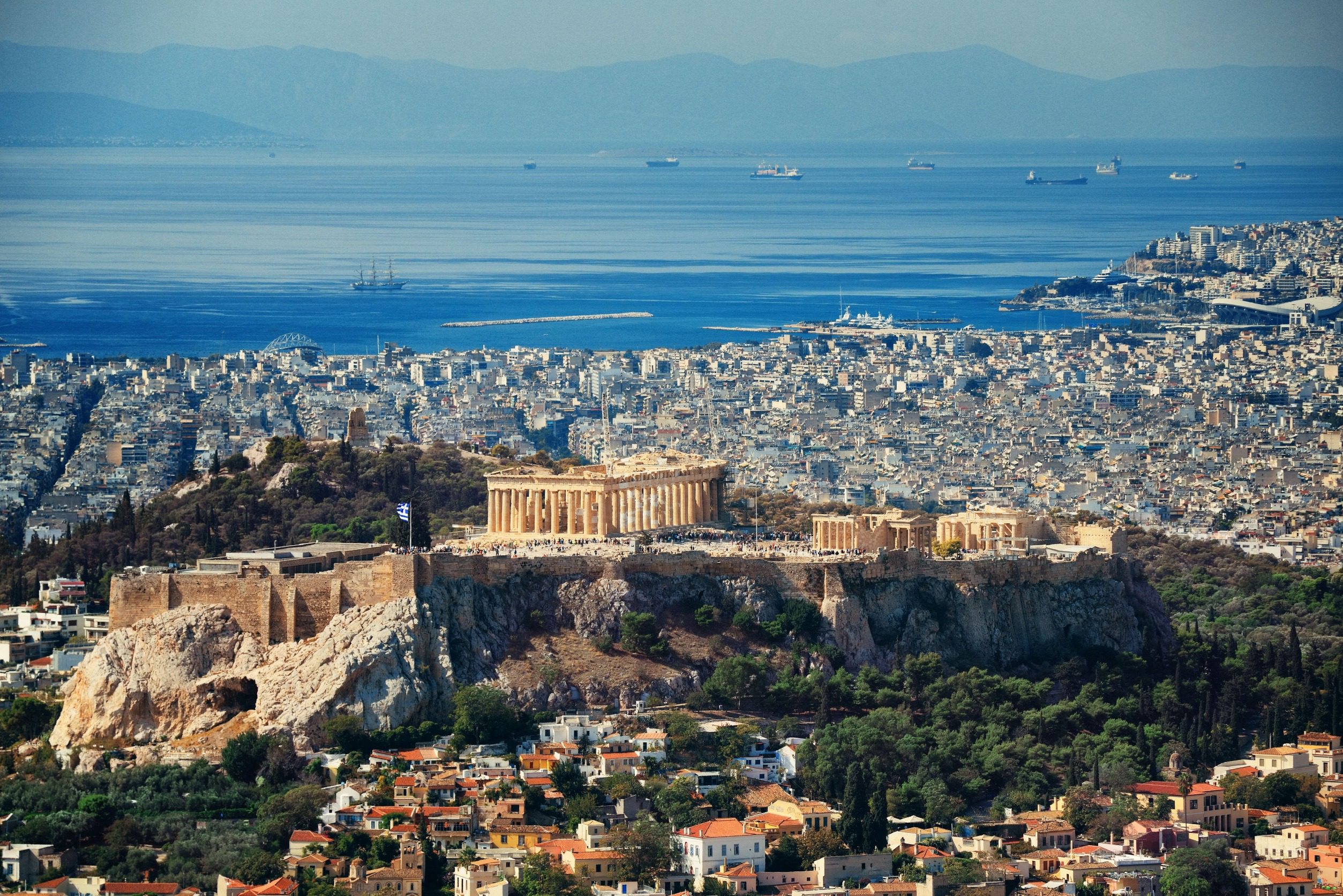 Panorama na Akropol w Atenach