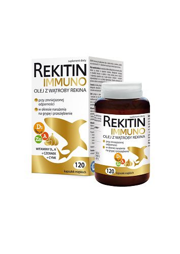 Rekitin Immuno, 120 softgels
1 softgel contains shark liver oil, garlic extract, zinc oxide, vitamin A, vitamin D