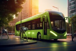 Zielony autobus elektryczny