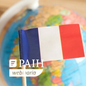 Flaga Francji na tle globusu