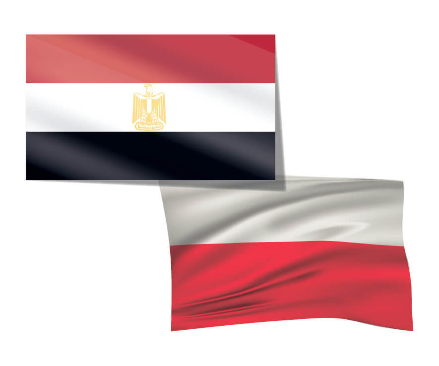 Flagi Egiptu i Polski