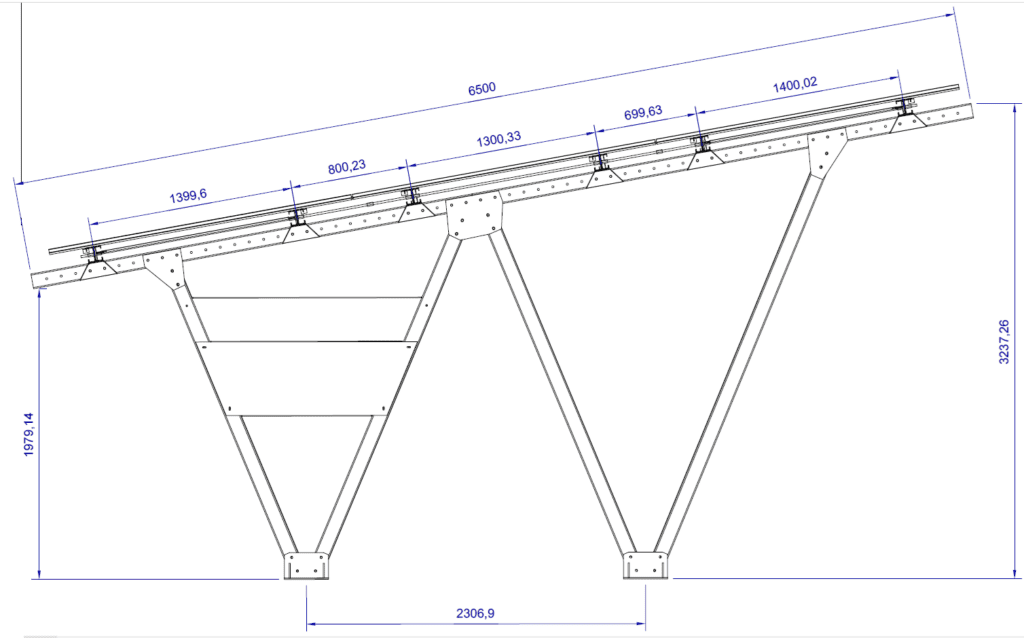 CARPORT dimensioning in side view