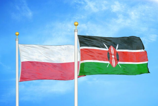 Flagi Polski i Kenii