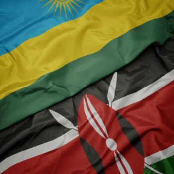 Flagi Rwandy i Kenii