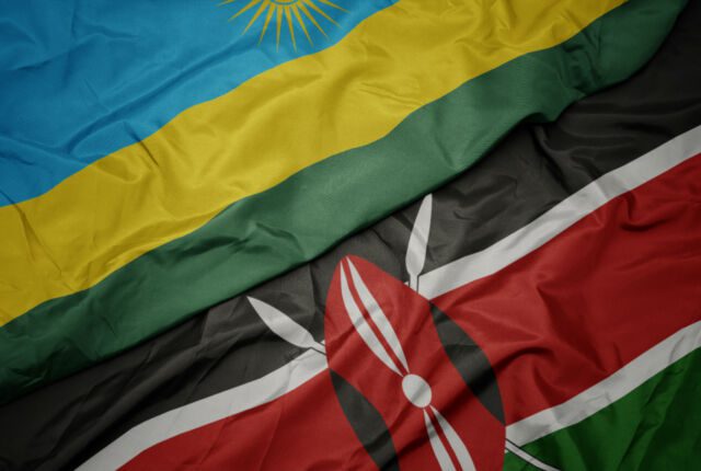 Flagi Rwandy i Kenii