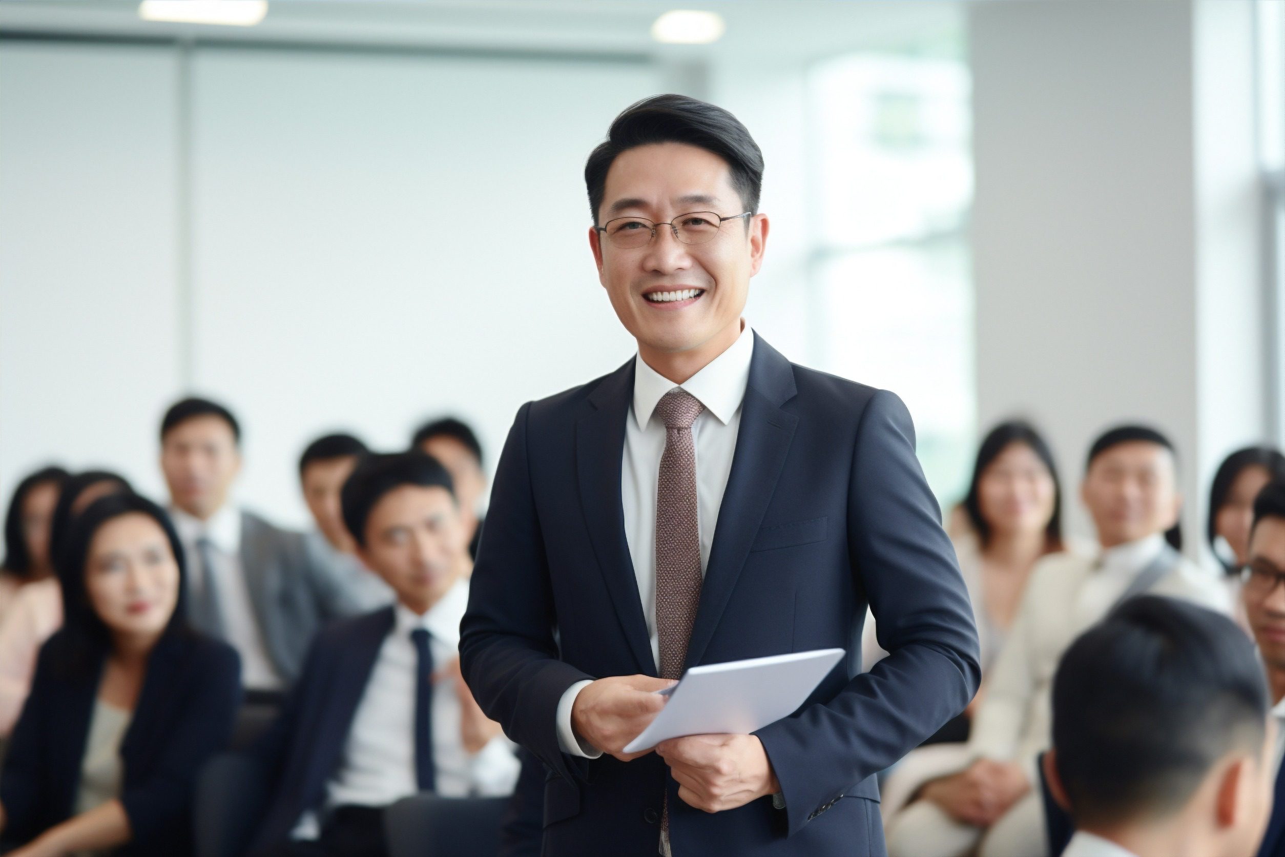 Smiling Japanese businessman