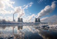 Nuclear power plant in winter