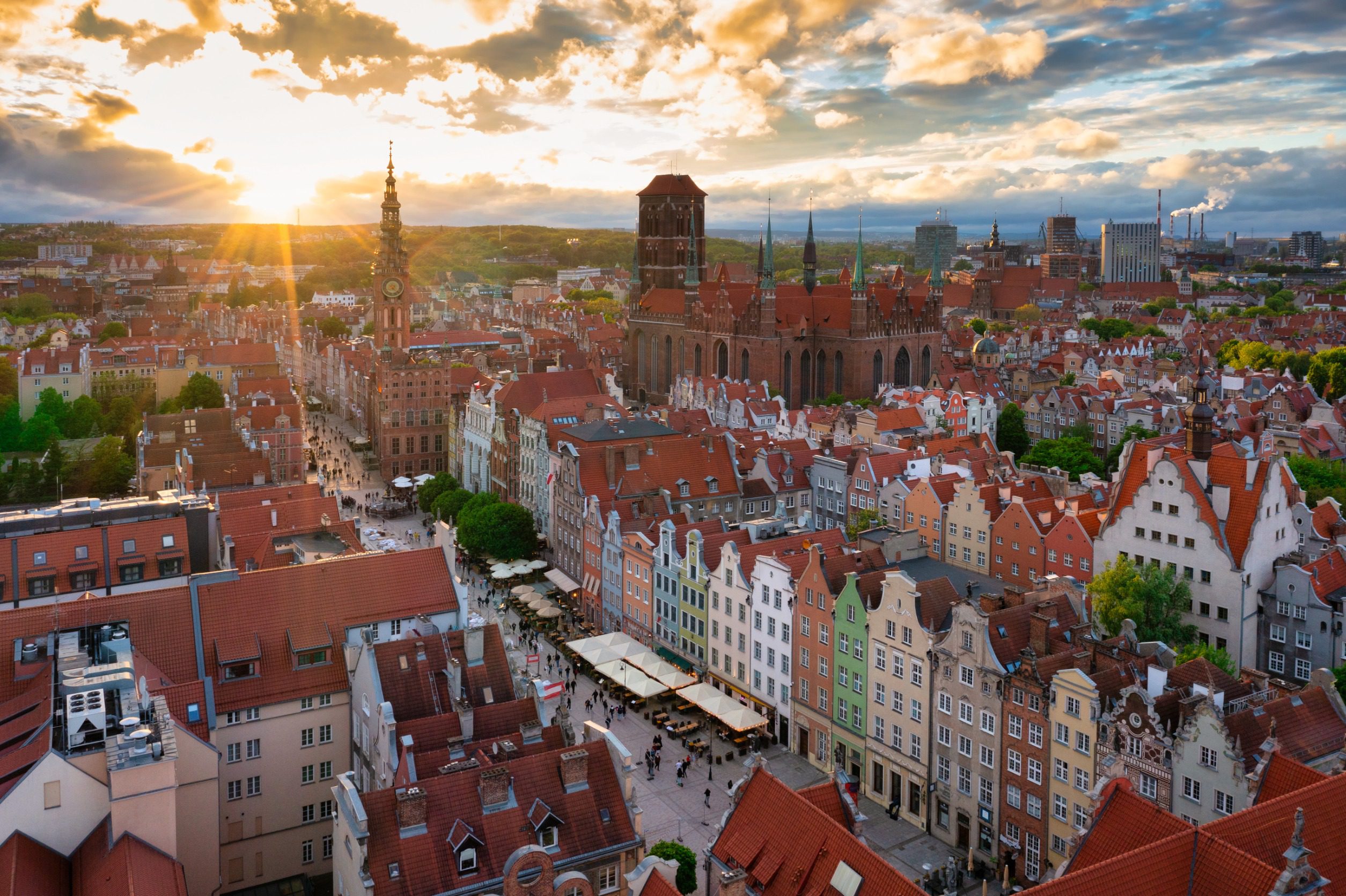 Gdańsk, widok z góry na miasto