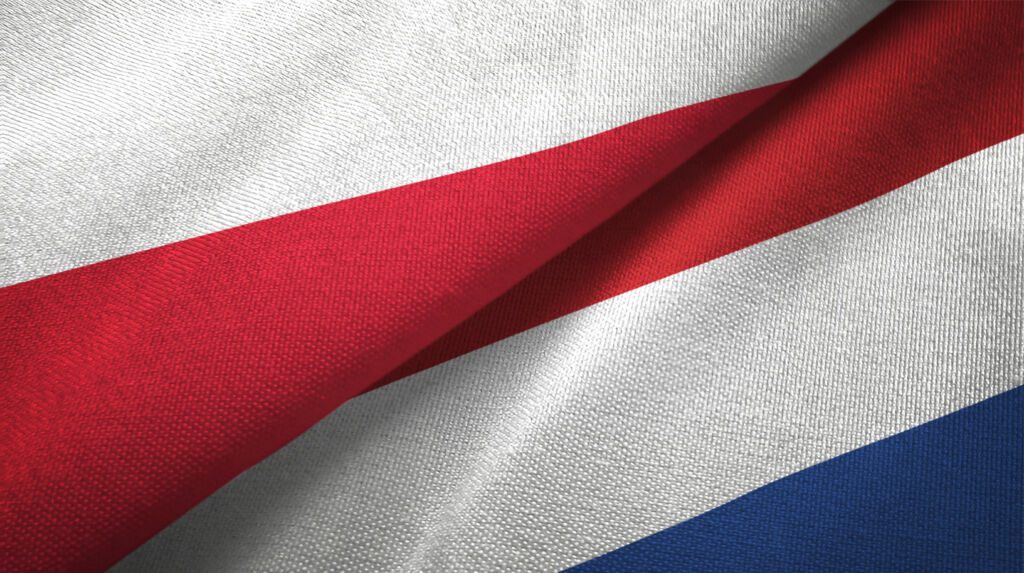 Flagi Polski i Niderlandów
