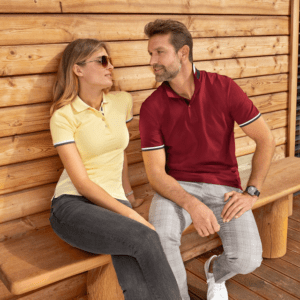 In the photo, premium polo shirts from the Collar Up collection.