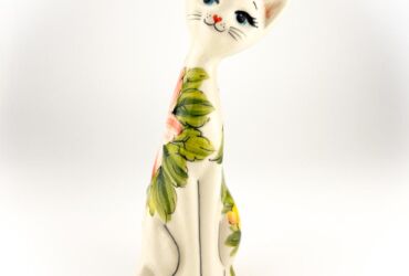 ceramic cat, polish pottery, pottery from boleslawiec