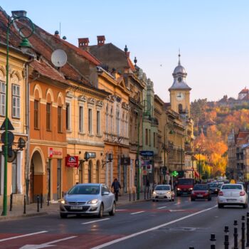 Widok na miasto Braszów w Rumunii