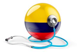 Stetoskop na fladze Kolumbii