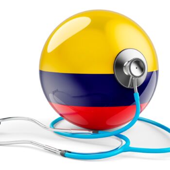 Stetoskop na fladze Kolumbii