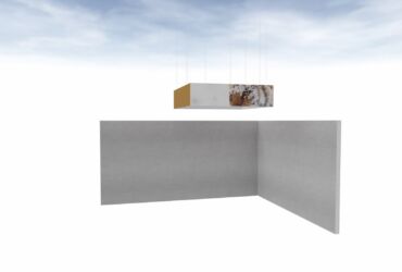 Suspended system for trade fairs.