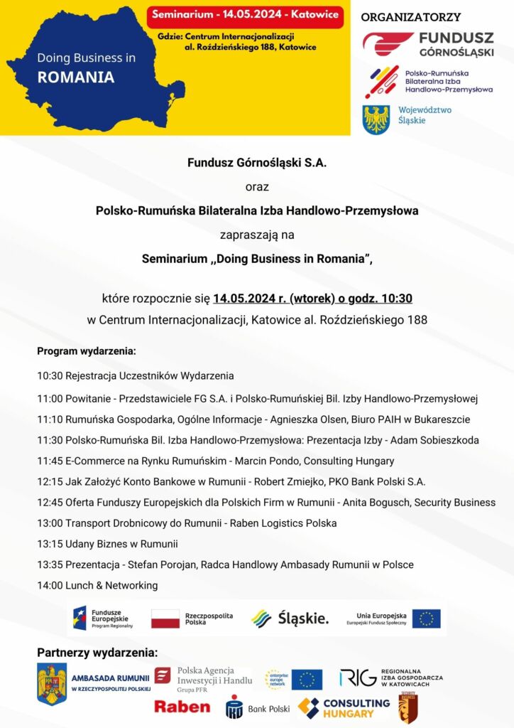 Agenda konferencji Doing business in Romania