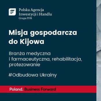 Grafika informująca o misji gospodarczej do Kijowa