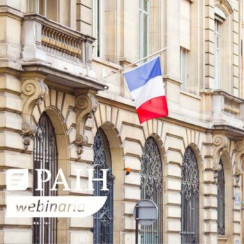 Budynek z flagą Francji