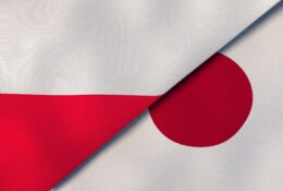 Flagi Polski i Japonii