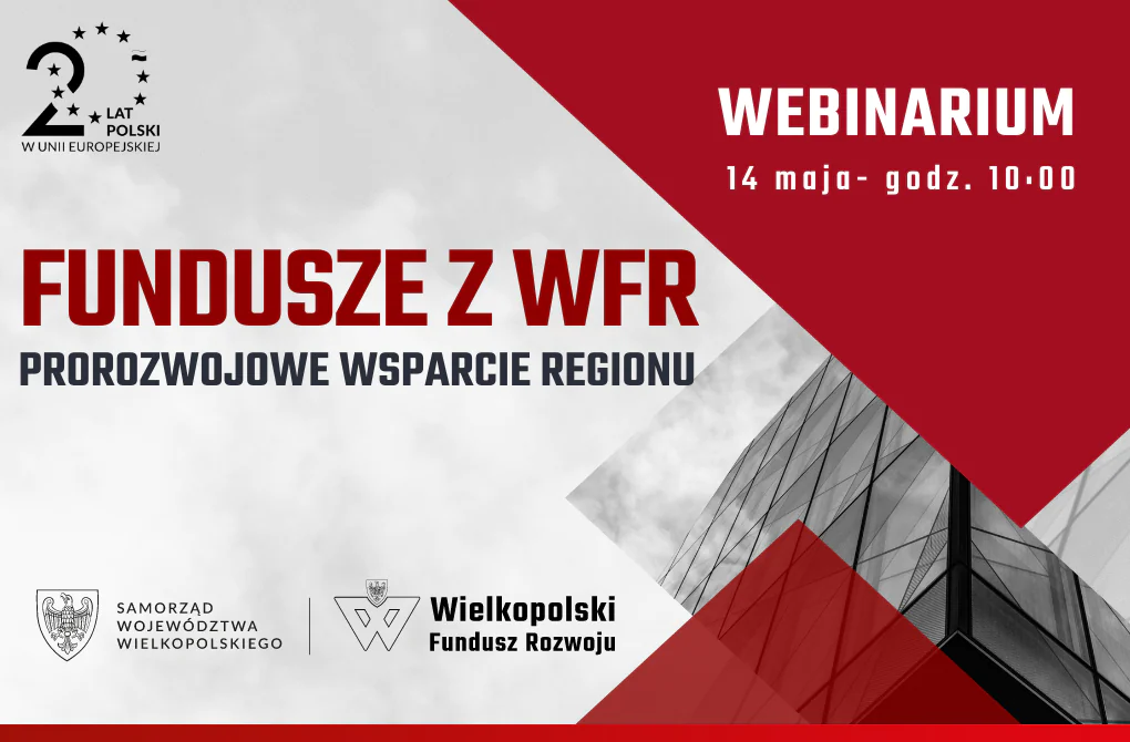 Grafika do webinarium "Fundusze z WFR. Prorozwojowe wsparcie biznesu"