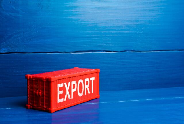 kontener z napisem export
