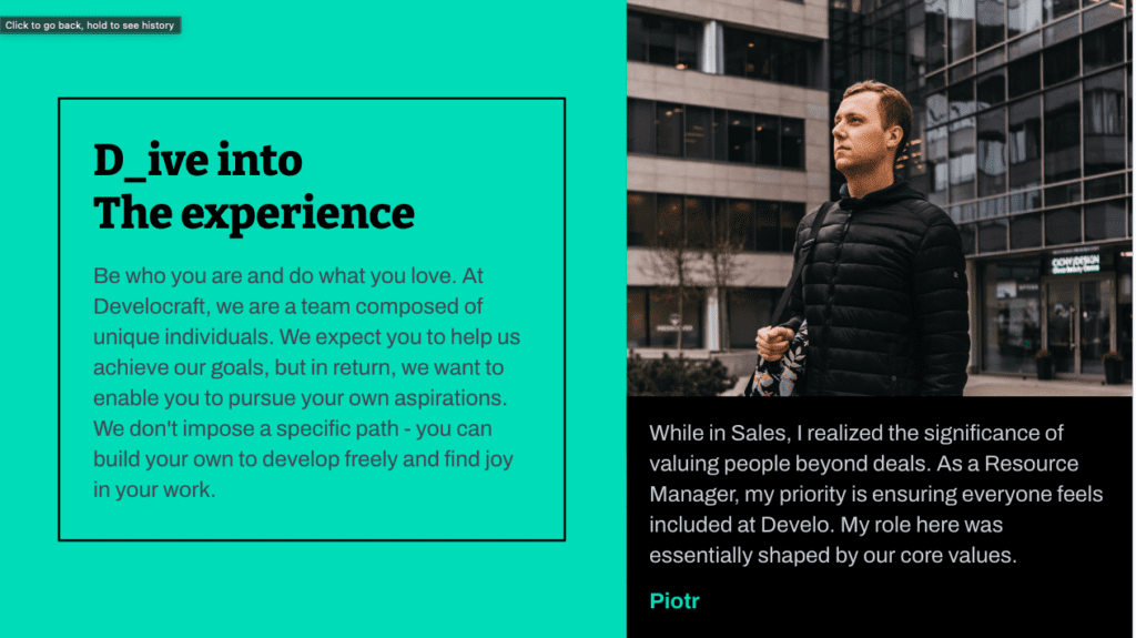 D_ive into The experience