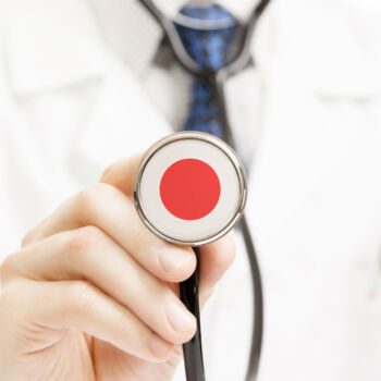 Flaga Japonii na stetoskopie