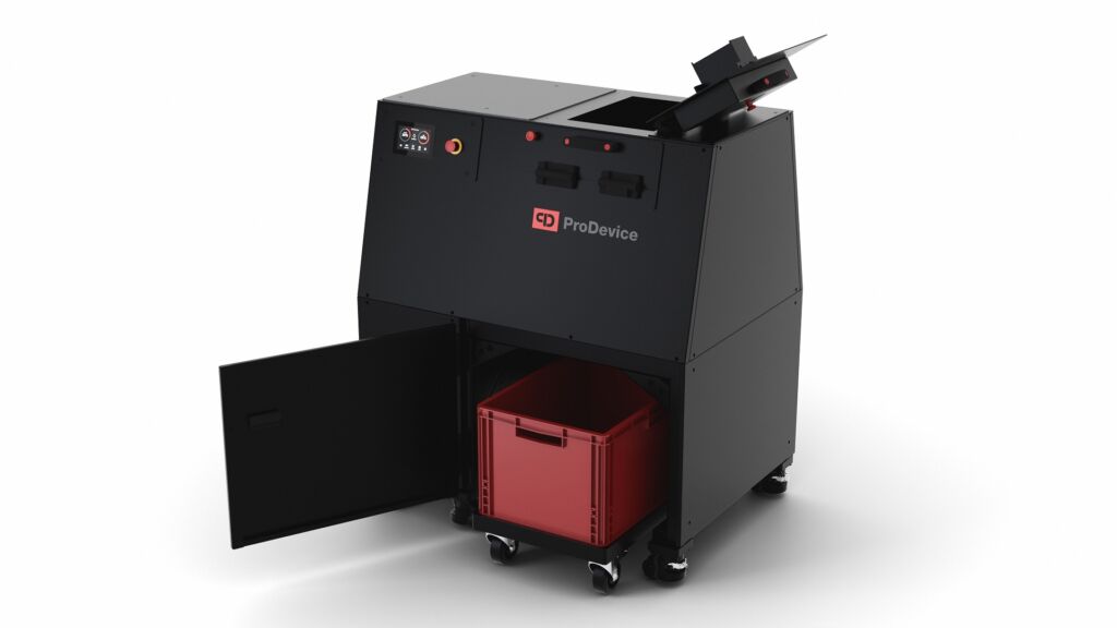 ProDevice DGX03 shredder -  industrial device for the physical, automatic shredding of any type of data carrier.